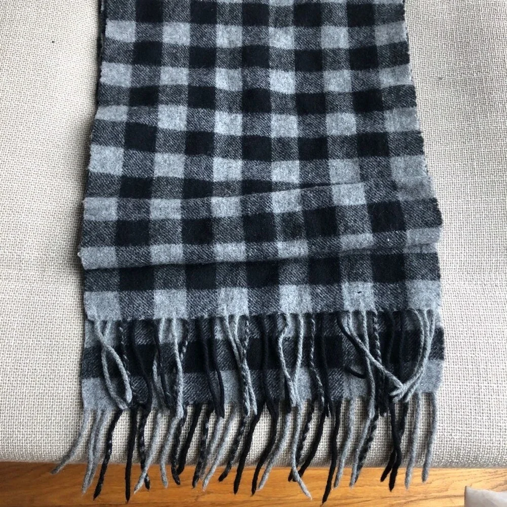 Wool Checkered Grey Warm scarf